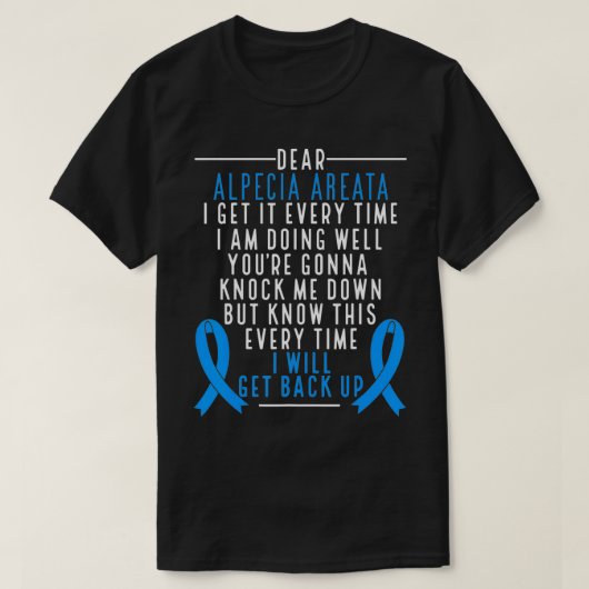 T-shirt Alopecia Areata Awareness Je reviendrai Cheveux  (Design devant)