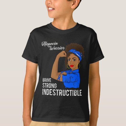 T-shirt Alopecia Guerrier Indestructible Survivant Sensibi (Devant)