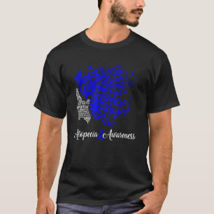T-shirt Alopecia Sensibilisation Bleu Ruban Perte de cheve