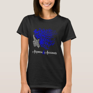T-shirt Alopecia Sensibilisation Bleu Ruban Perte de cheve