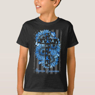 T-shirt Alopecia Sensibilisation Tournesol Drapeau américa