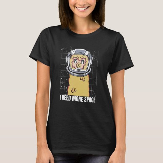 T-shirt Alpaca Astronaut Alpaka Fermier Llama I Need M (Devant)