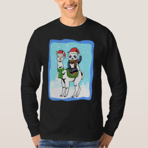 T-shirt Alpaca Femmes Panda Enfants Joyeux Noël Llama