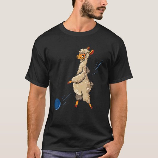 T-shirt Alpaca Funny Bowler Sport Bowling llama (Devant)