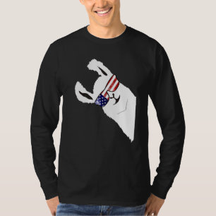 T-shirt Alpaca Llama Avec Drapeau Usa Lunettes de soleil