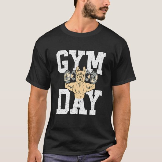 T-shirt Alpaca Llama Fitness Workout Gym Day (Devant)