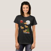 T-shirt Alpaca Llama Santa Sleigh Flying Funny Magical Chr (Devant entier)