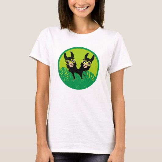 T-shirt Alpaca llama Twins (Devant)