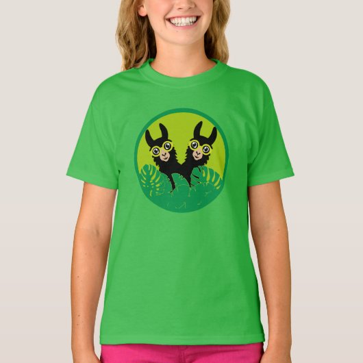 T-shirt Alpaca llama Twins (Devant)