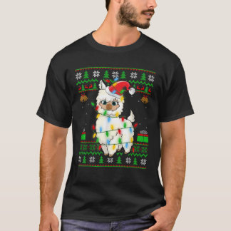 T-shirt Alpaca Llama Xmas éclatant laide doux Père Noël Ll
