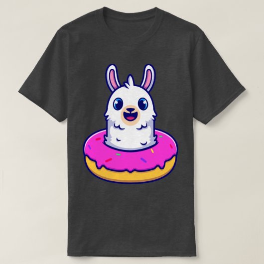 T-shirt Alpaca mignon Avec Dessin De Doughnut (Design devant)