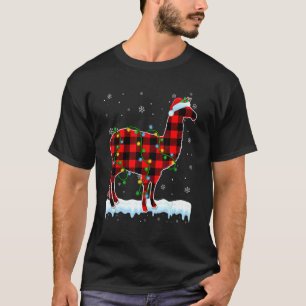 T-shirt Alpaca Noël Noël Chapeau mignon Animaux Noël Ligh