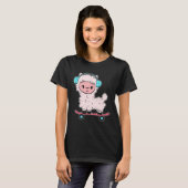 T-shirt Alpaca Skateboard Skateboard Enthusiast (Devant entier)