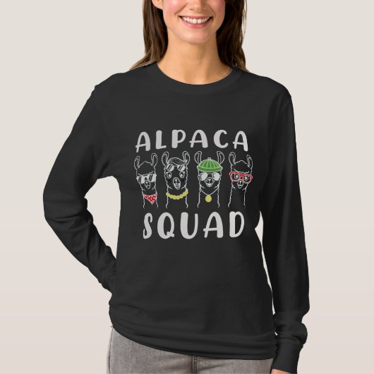 T-shirt Alpaca Squad Gangster Funny Alpaca Amis (Devant)