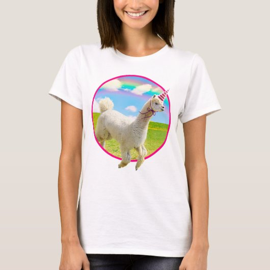 T-shirt Alpaca Unicorne sous ciel ouvert (Devant)