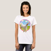 T-shirt Alpaca Unicorne sous ciel ouvert (Devant entier)