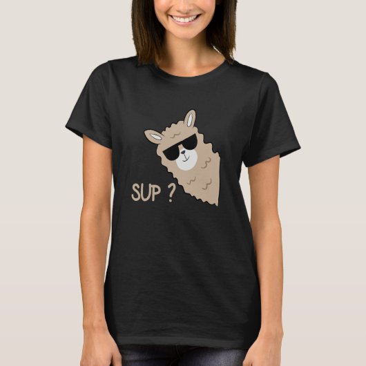 T-shirt Alpaca with glasses  saying llama (Devant)