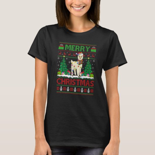 T-shirt Alpaca  Xmas Tree Lights Ugly Santa Alpaca Christm (Devant)