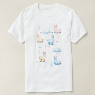 T-shirt Alpacas mignons et nuages