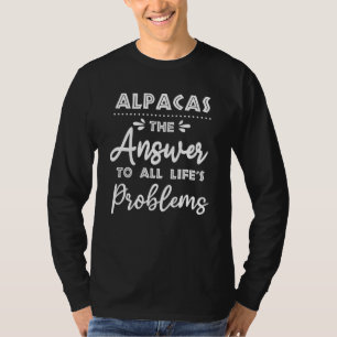 T-shirt Alpacas Répondre À Tous Les Problèmes Humour Mème