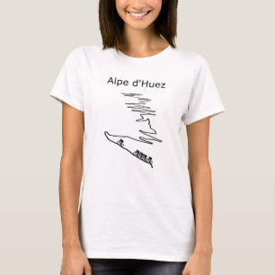 T-shirt Alpe d Huez en France à vélo pour hommes et femmes