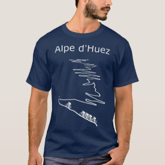 T-shirt Alpe de Huez en France design cycliste pour hommes