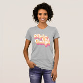 T-shirt Alpha Chi Omega | Écriture Groovy (Devant entier)