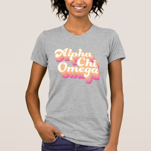 T-shirt Alpha Chi Omega | Écriture Groovy (Devant)