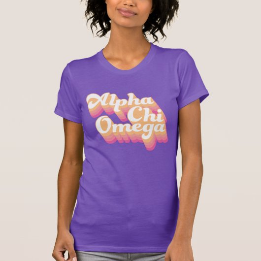 T-shirt Alpha Chi Omega| Script Super (Devant)