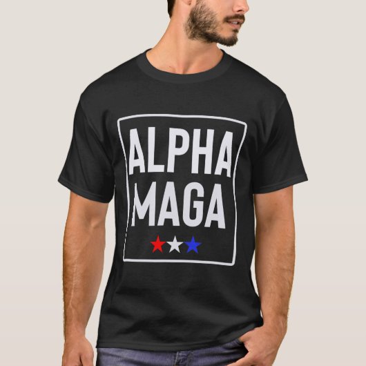 T-shirt Alpha Mega Trump Conception des élections 2024 (Devant)