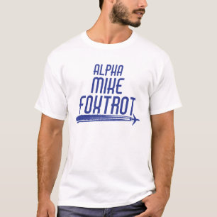 T-shirt Alpha Mike Foxtrot Drôle Pilote Aéronautique Disan