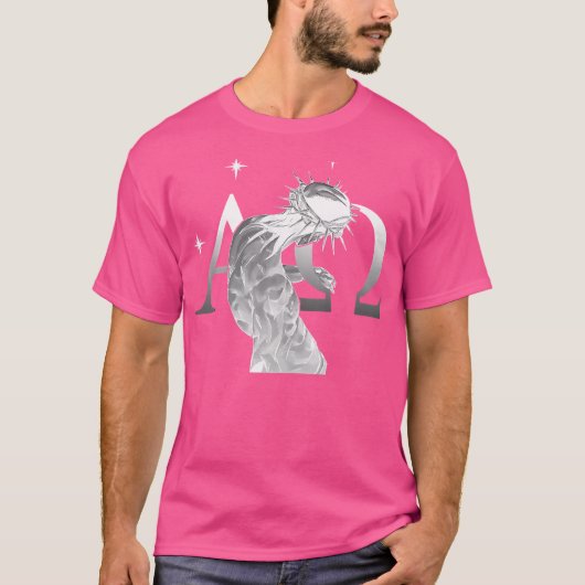 T-shirt Alpha Omega Jésus est roi Cherche Royaume Jojo (Devant)