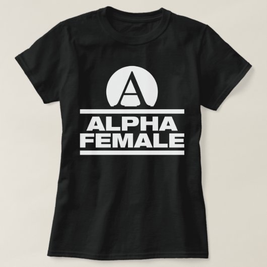 T-shirt Alpha pièce en t femelle de slogan de forme (Design devant)
