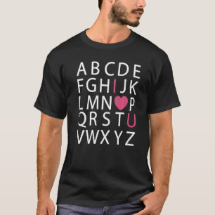 T-shirt Alphabet Abc I Heart You Enseignant Saint Valentin