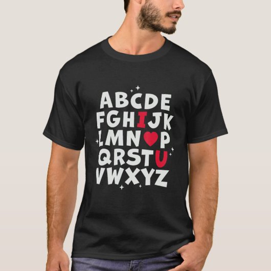 T-shirt Alphabet ABC I Love You - Enseignant Anglais Valen (Devant)