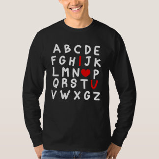 T-shirt Alphabet ABC I Love You Valentines Day Heart