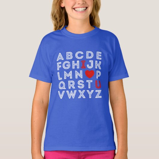 T-shirt Alphabet ABC Je t'aime (Devant)