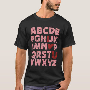 T-shirt Alphabet Abc Je T'Aime Jour Il