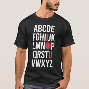 T-shirt ALPHABET ABC JE T'AIME Saint Valentin Coeur anatom