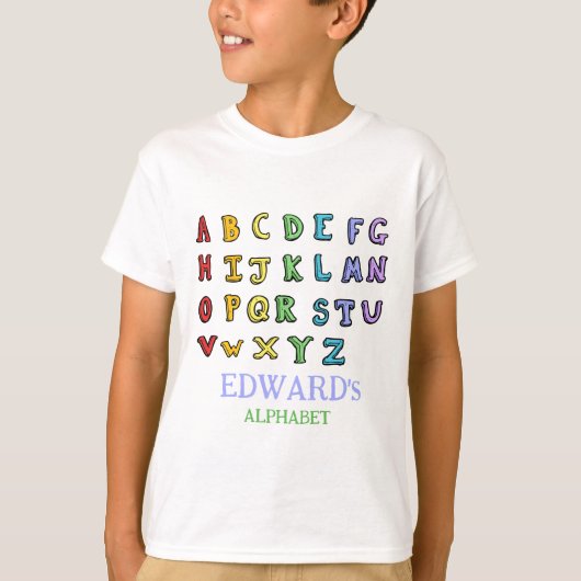 T-shirt alphabet ABC personnalisé apprentissage précoce (Devant)
