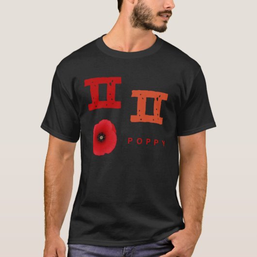 T-shirt alphabet coréen Hangul Consonant Poppy (Devant)