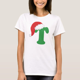 T-shirt Alphabet de la lettre T de Noël