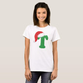 T-shirt Alphabet de la lettre T de Noël (Devant entier)