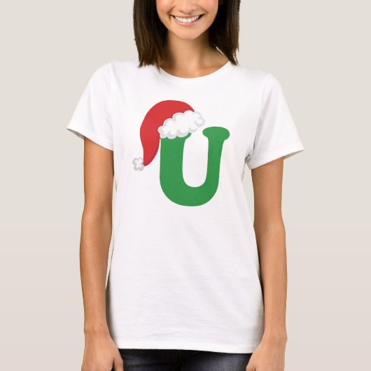 T-shirt Alphabet de la lettre U de Noël (Devant)