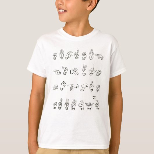 T-shirt Alphabet de langue des signes (Devant)