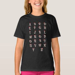 T-shirt Alphabet de Noël, Sweatshirt de Noël
