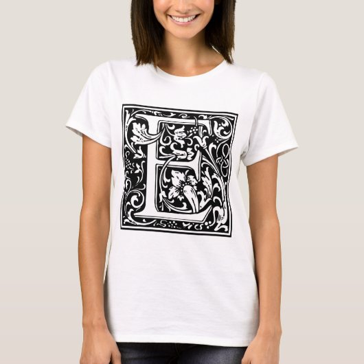 T-shirt Alphabet « E » de William Morris (Devant)