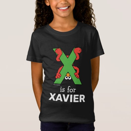 T-Shirt Alphabet Elmo | X Vert (Devant)