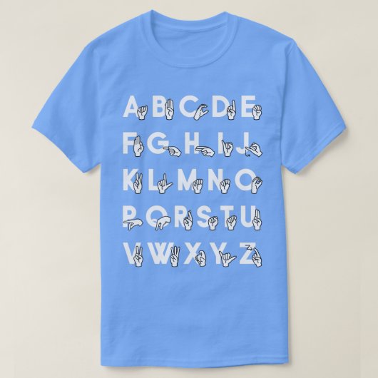 T-shirt Alphabet en langage des signes ASL Blanc (Design devant)