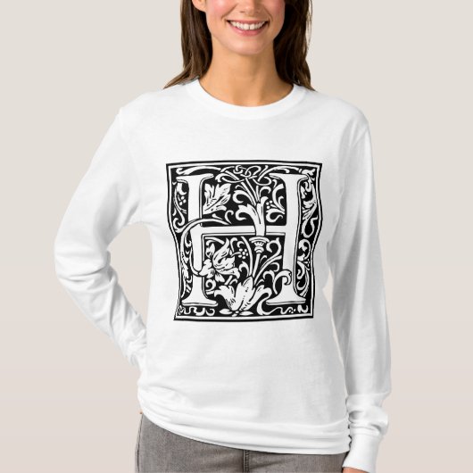 T-shirt Alphabet « H » de William Morris (Devant)
